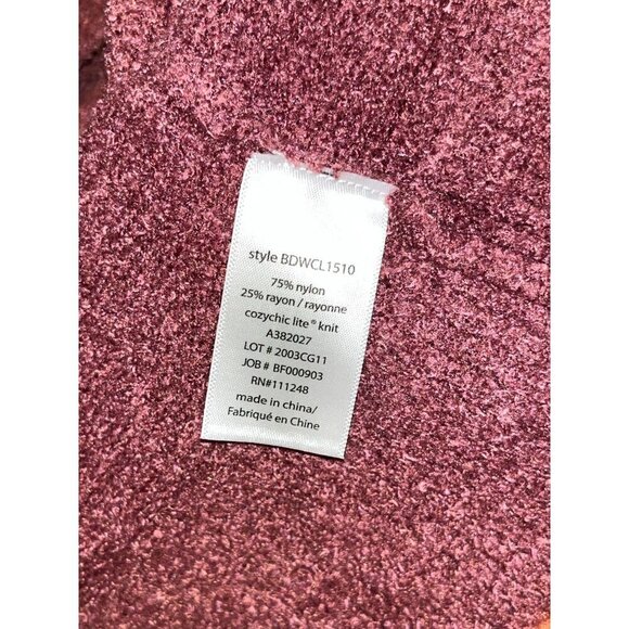 Barefoot Dreams CozyChic Lite Burgundy Wrap Cardigan Sweater Women's Size S - Picture 7 of 8